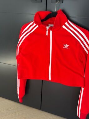 adidas Red Track Jacket with White Stripes - NWOT
